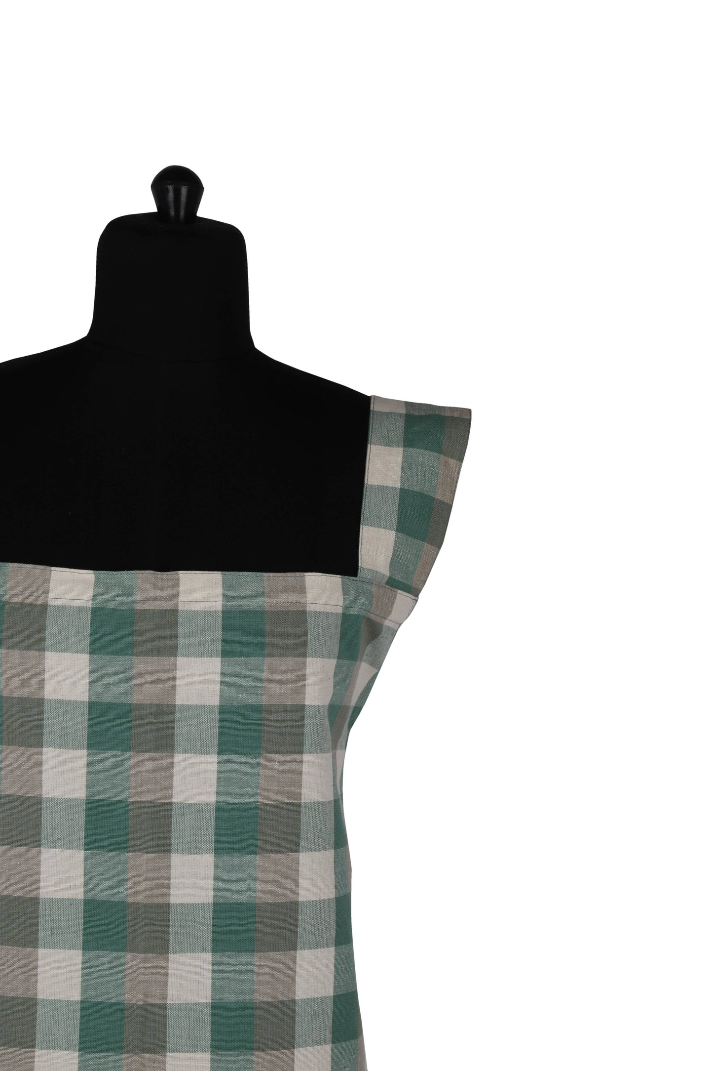 Apron Double Check Pinafore Aqua Storm