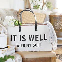 Large Canvas Tote Bag - It is Well