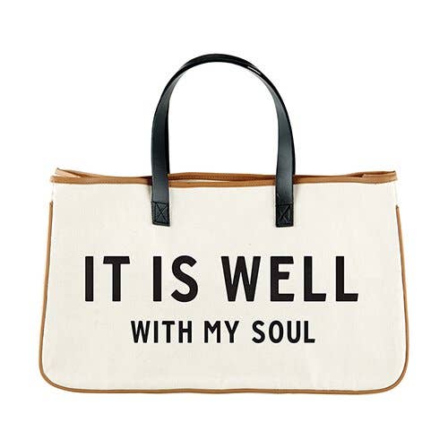 Large Canvas Tote Bag - It is Well