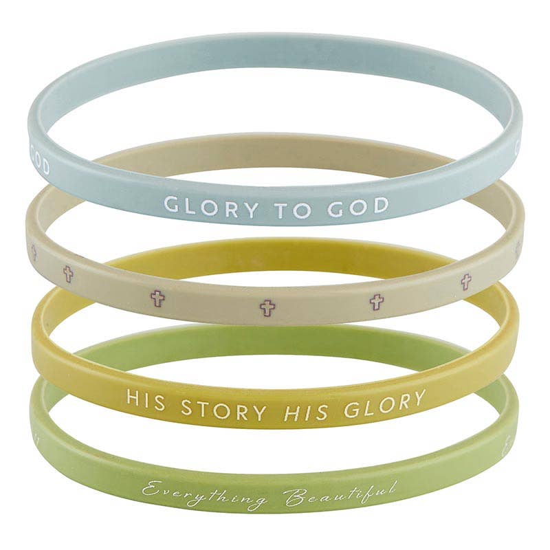 Silicone Bracelet - Glory to God - 4pc