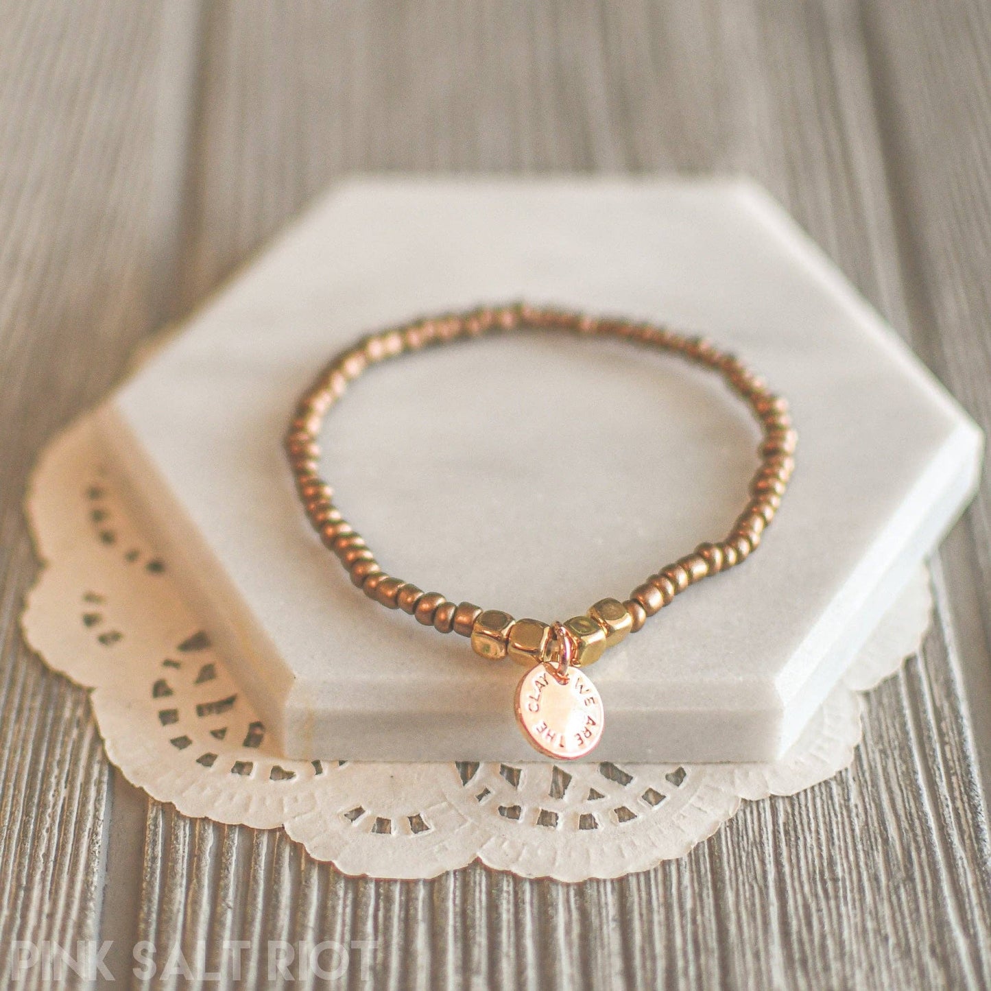 The Clay and the Potter Bracelets: Petite (6.5 inch) Bronze Stretch Bracelet