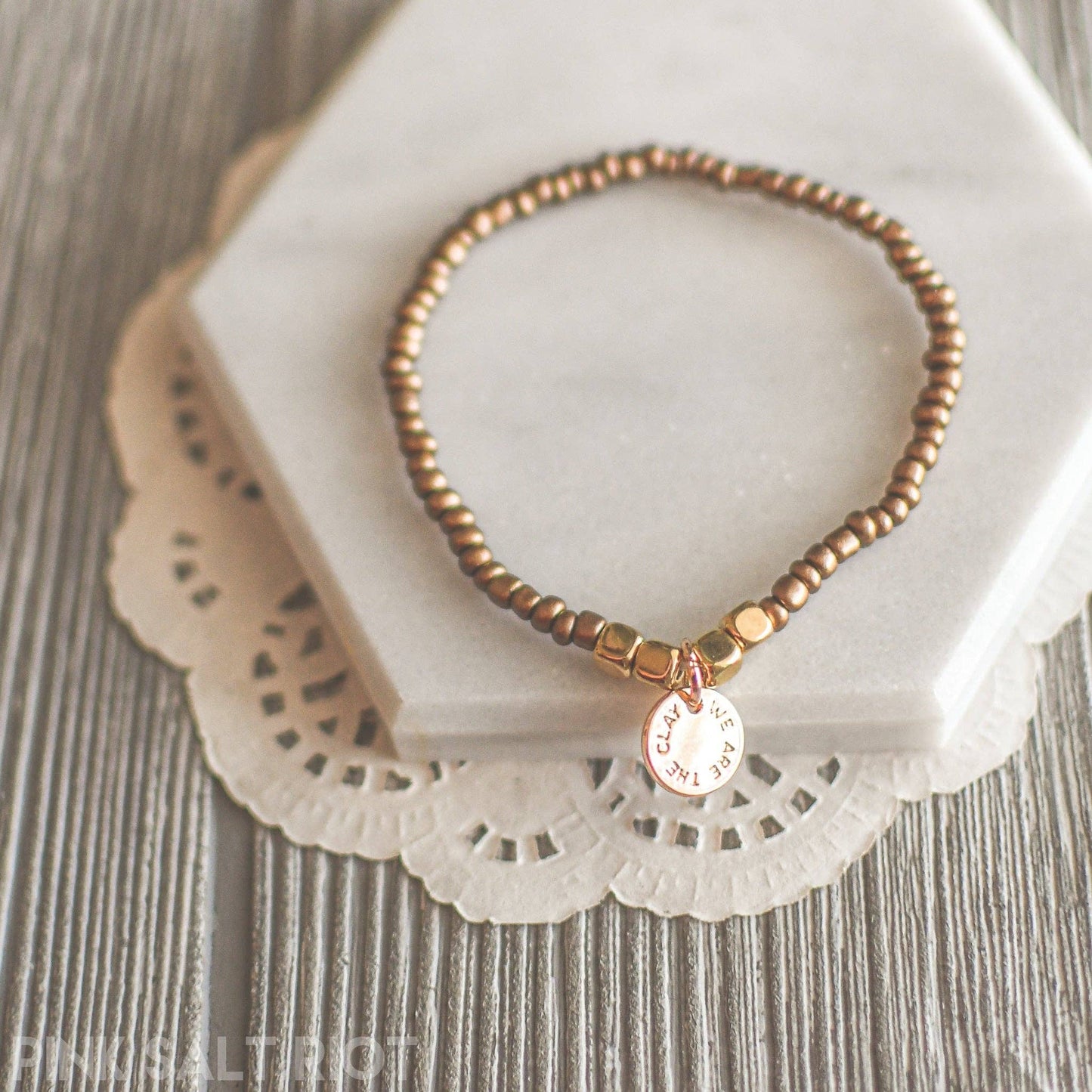 The Clay and the Potter Bracelets: Petite (6.5 inch) Bronze Stretch Bracelet