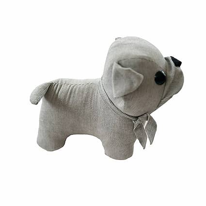 Weighted Door Stop- Frenchie - Charcoal Pinstripe