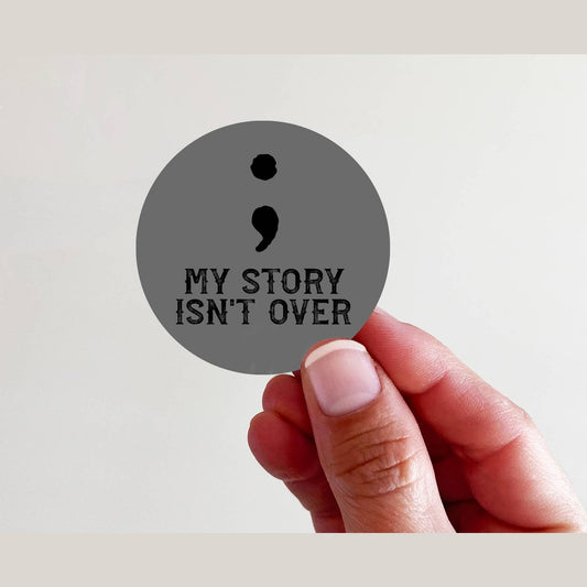 Semicolon - Vinyl Laptop Bottle Sticker