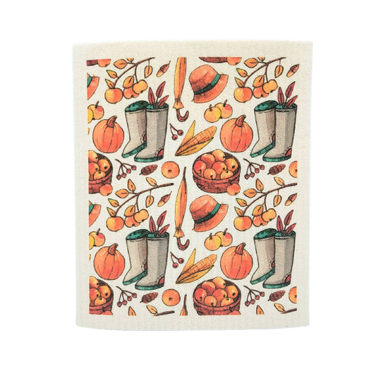 Fall Apple Picking - Swedish Dishcloth